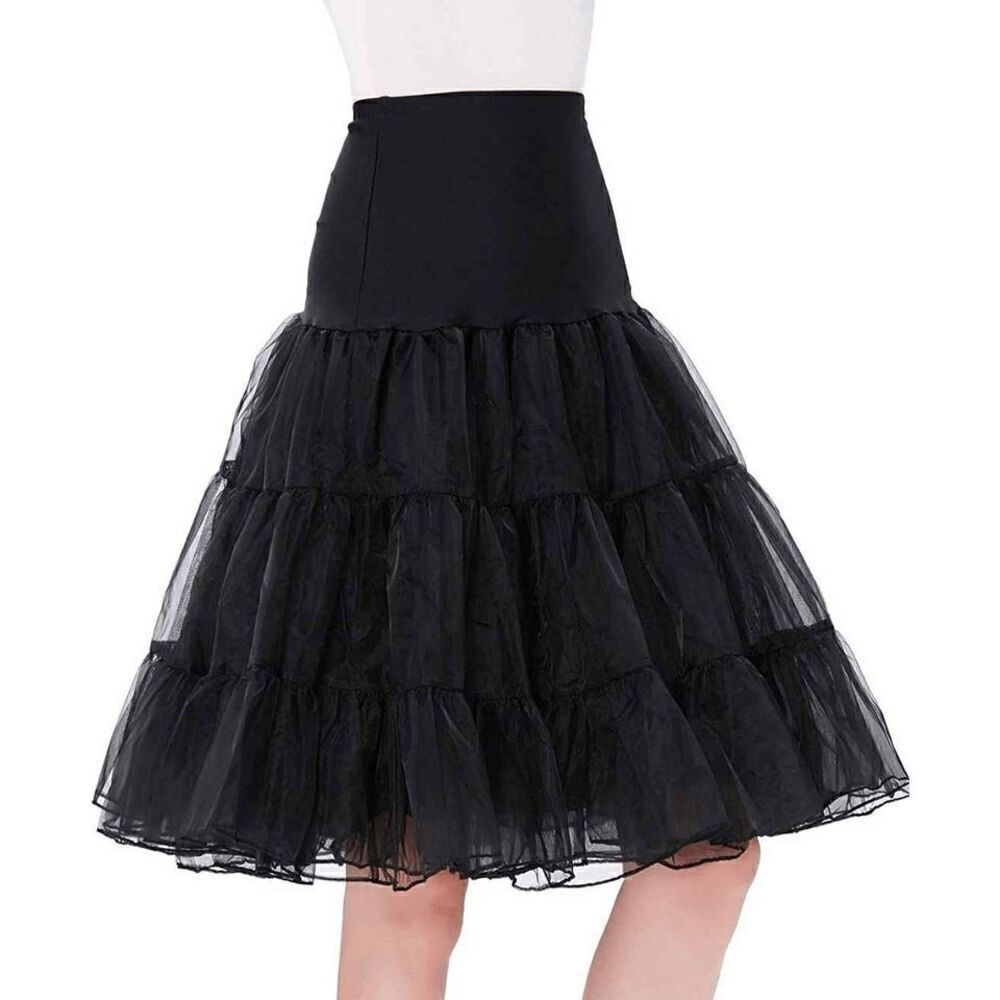 🖤🤍 2PCS Bundle Petticoats Pinup 1950s Rockabilly Tutu Crinoline Underskirt NEW - Picture 6 of 13